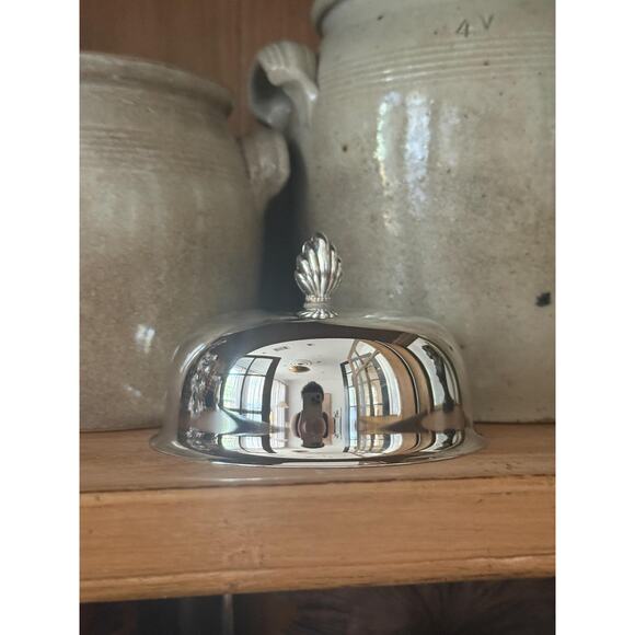 Vintage Silver Plated Domed Lid with Finial - Picture 1 of 3